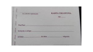 KARTA URLOPOWA A6 OFF