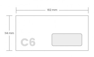 KOPERTA C6 114x162 SK BIAŁA OKNO PRAWE 1000szt