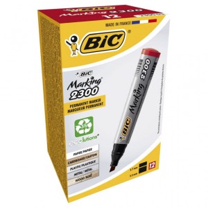 BIC Marking 2300 Ecolutions Marker czerwony ścięta końcówka 1 szt