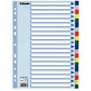 Przekładki Esselte z PP, A4, Wielobarwny