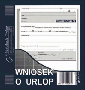 Wniosek o udzielenie urlopu
