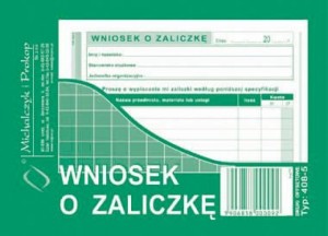 Wniosek o zaliczkę