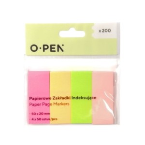 ZAKŁADKI INDEKSUJĄCE PAPIER. 50x20 4x50szt
