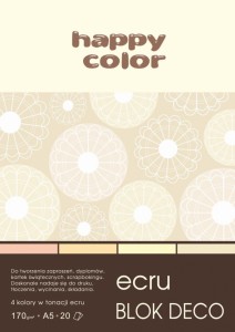 Blok Deco Ecru A5, 170g, 20 ark, 4 kol., Happy Color