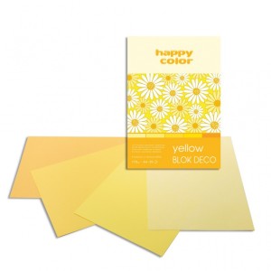 Blok Deco Yellow A5, 170g, 20 ark, 5 kol. tonacja żółta, Happy Color