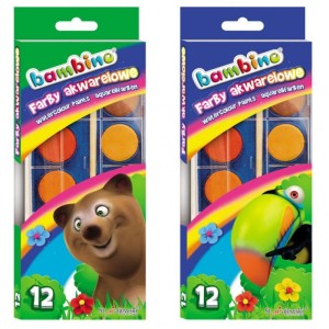FARBY AKWARELOWE 12 KOLORÓW BAMBINO STD*