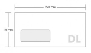 KOPERTA DL 110x220 SK BIAŁA OKNO LEWE 1000szt