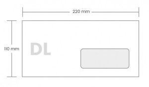 KOPERTA DL 110x220 SK BIAŁA OKNO PRAWE 1000szt