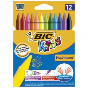 BIC Kids Plastidecor Kredki świecowe 12 kolorów