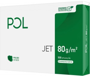 Papier ksero POL JET, A4, klasa A, 166CIE, 80gsm, 500ark.