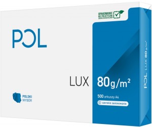 Papier ksero POL LUX, A4, klasa B, 161CIE, 80gsm, 500ark.