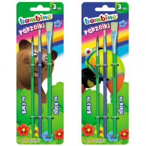 PĘDZELKI DO FARB I KLEJU 3szt BAMBINO*