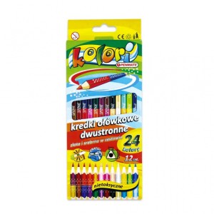 PENMATE KOLORI PREMIUM KREDKI OŁÓWKOWE TRÓJKĄTNE DWUSTRONNE 12/24 KOL.