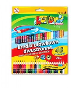 PENMATE KOLORI PREMIUM KREDKI OŁÓWKOWE TRÓJKĄTNE DWUSTRONNE 24/48 KOL.