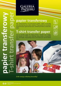 Papier transferowy do nadruku na jasnych tkaninach, Inkjet, 5 ark.A4/op.