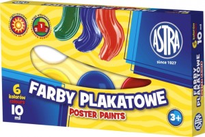Farby plakatowe Astra 6 kolorów - 10 ml