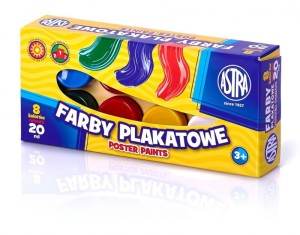 Farby plakatowe Astra 8 kolorów - 20 ml