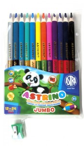 Kredki Astrino dwustronne jumbo 12=24 kolory