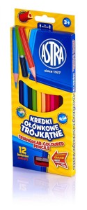 Kredki ołówkowe trójkątne Astra 12 kolorów