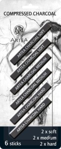 Zestaw węgli prasowanych Astra Artea 6 sztuk blister, 2 medium, 2 hard, 2 soft - czarny