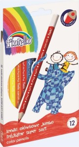Kredki FIORELLO Super Soft 12 kol. ostrz. trójkątna JUMBO