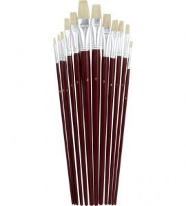 Pędzle 579 płaskie 12 szt. od 1 do 12 szczecina.