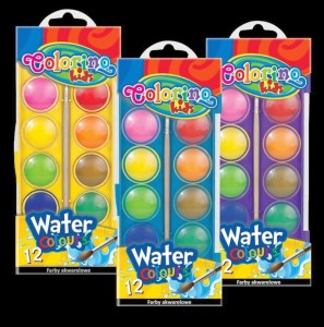 Farba akwarelowa duża pastylka 12 kol. Colorino Kids