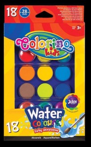 Farba akwarelowa duża pastylka 18 kol.