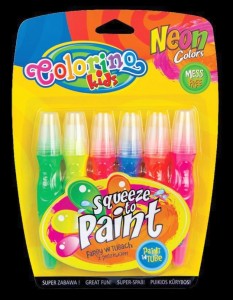 Farby w tubach z pędzelkiem 6 kol.neon Colorino Kids