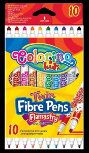 Flamastry dwustronne 10 kol. Colorino Kids