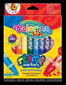Flamastry dwustronne z pieczątkami 10 kol Colorino Kids