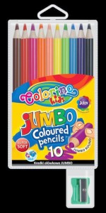 Kredki ołówkowe okrągłe Jumbo 10 kol + tem. Colorino Kids
