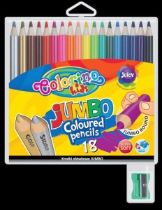 Kredki ołówkowe okrągłe Jumbo 18 kol + tem. Colorino Kids