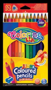 Kredki ołówkowe trójkątne 17,5 cm Jumbo 12 kol + tem. Colorino Kids
