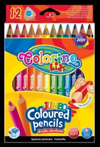 Kredki ołówkowe trójkątne 17,5 cm Jumbo 12 kol Colorino Kids new