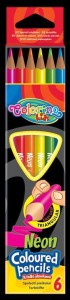 Kredki ołówkowe trójkątne 6 kol neonowe Colorino Kids