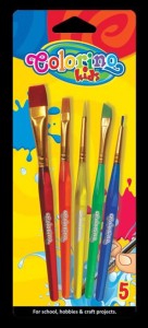 Pędzelki akrylowe 5 szt. kolor blister Colorino Kids