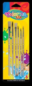 Pędzelki szkolne 6 szt. blister Colorino Kids
