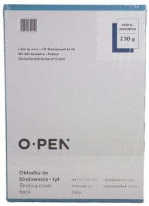 KARTON OKŁADKA DO BINDOWANIA TYŁ 100szt CIEMNY NIE