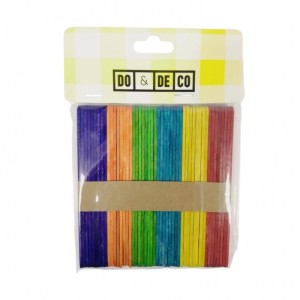 PATYCZKI KREATYWNE 114mmx15mm 50szt KOLOROWE