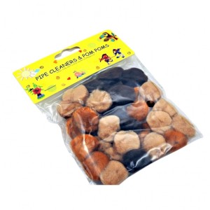 POMPONY 2,5cm 30szt ODCIENIE BRĄZU LE19-03