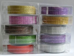 TAŚMA OZDOBNA SAMOP. GOLD POWDER 1,5cm/4m 10szt