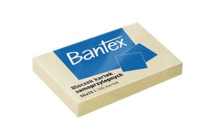 Bloczki samoprzylepne 50x75mm, 100 kartek, żółty