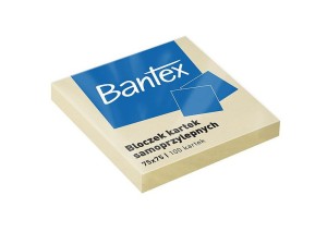 Bloczki samoprzylepne 75x75mm, 100 kartek, żółty
