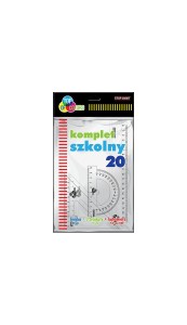 KOMPLET SZKOLNY 20- LINIJKA 20 CM +2 EKIERKI+KĄTOMIERZ