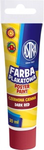 Farba plakatowa Astra tuba 30 ml - czerwona ciemna