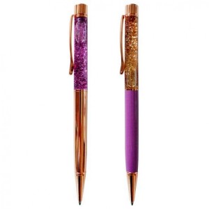 DŁUGOPISY Z PŁYNNYM BROKATEM / DISPLAY 24 SZT / MIX 2 KOLORY