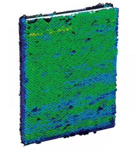 NOTATNIK Z CEKINAMI ZIELONO-CZARNY A5 96K.LINIA