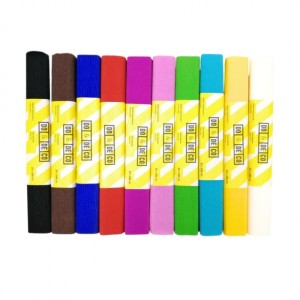 BIBUŁA MARSZCZONA 25x200cm KRÓTKA MIX KOLORÓW 10szt