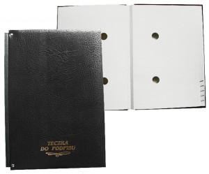 TECZKA DO PODPISU 20K. 2 OTWORY CZARNA